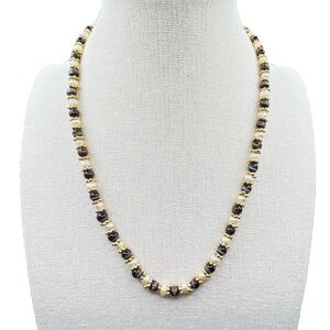 Vintage Purple Tiger’s Eye & Freshwater Pearl Necklace